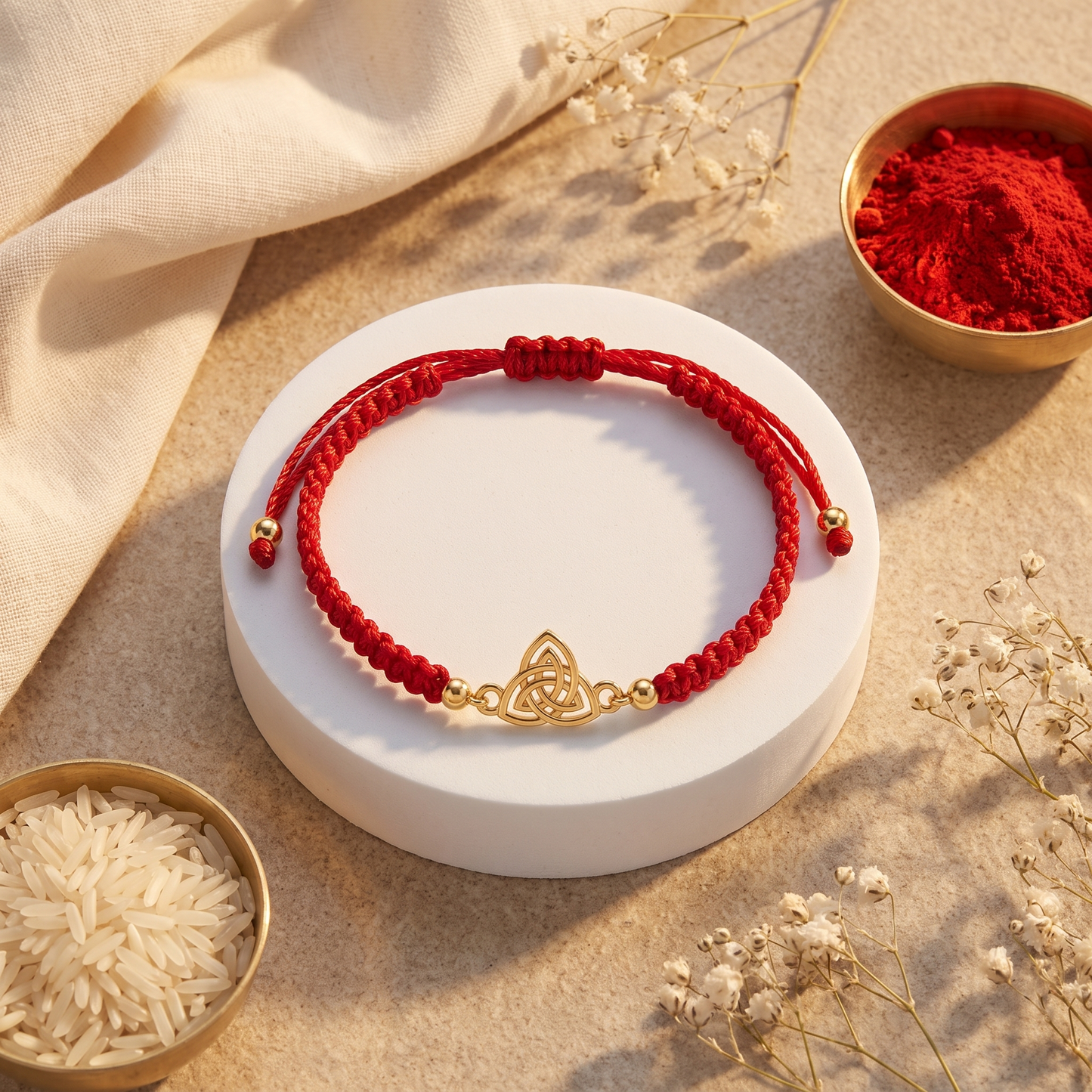 Threefold Harmony Silver Rakhi
