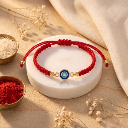 Evil Eye Protection Silver Rakhi
