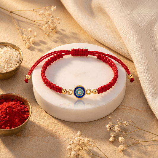 Evil Eye Protection Silver Rakhi