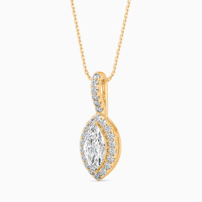 25 Cent Marquise Solitaire Pendant with Halo