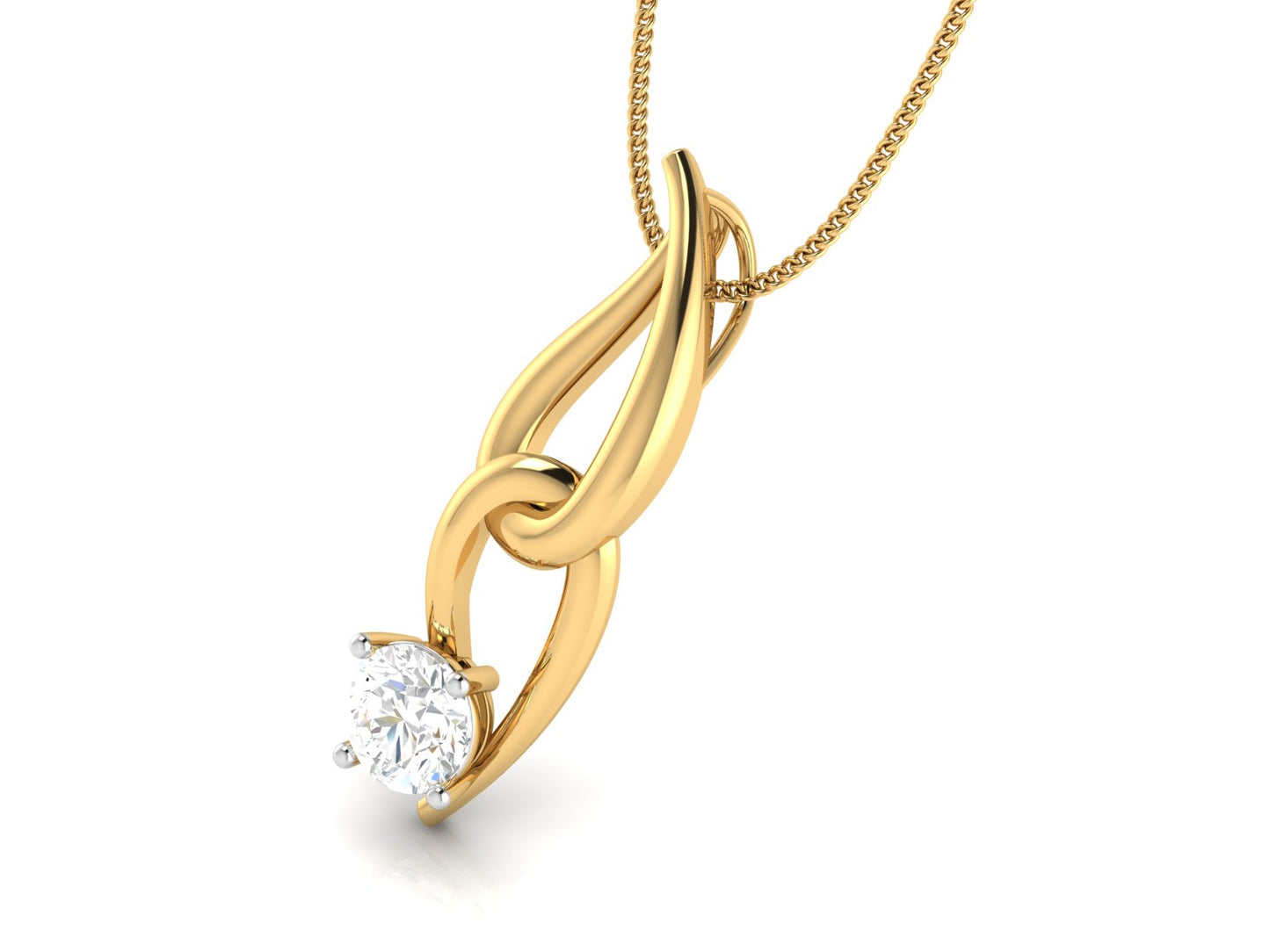 Radiant Ray Solitaire Diamond Pendant