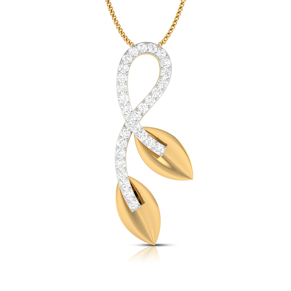 Leafy Radiance Diamond Pendant