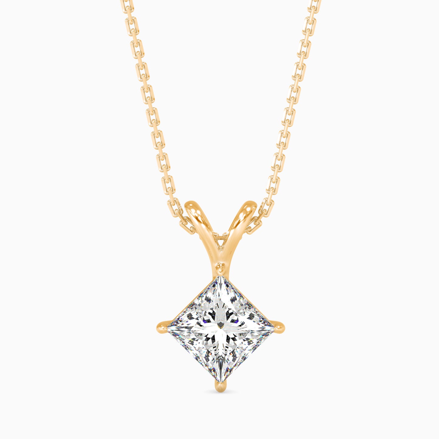 1 Carat Princess Solitaire Pendant