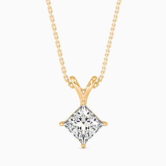 1 Carat Princess Solitaire Pendant