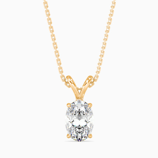 50 Cent Oval Solitaire Pendant