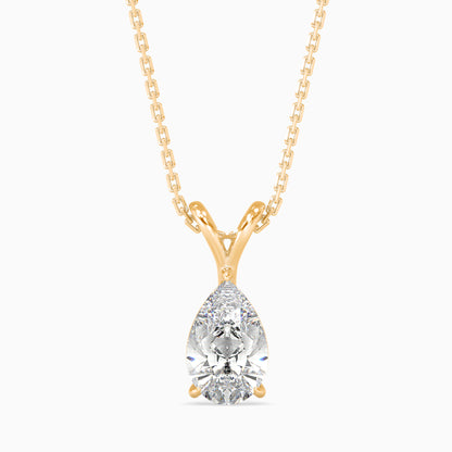 25 Cent Pear Solitaire Pendant