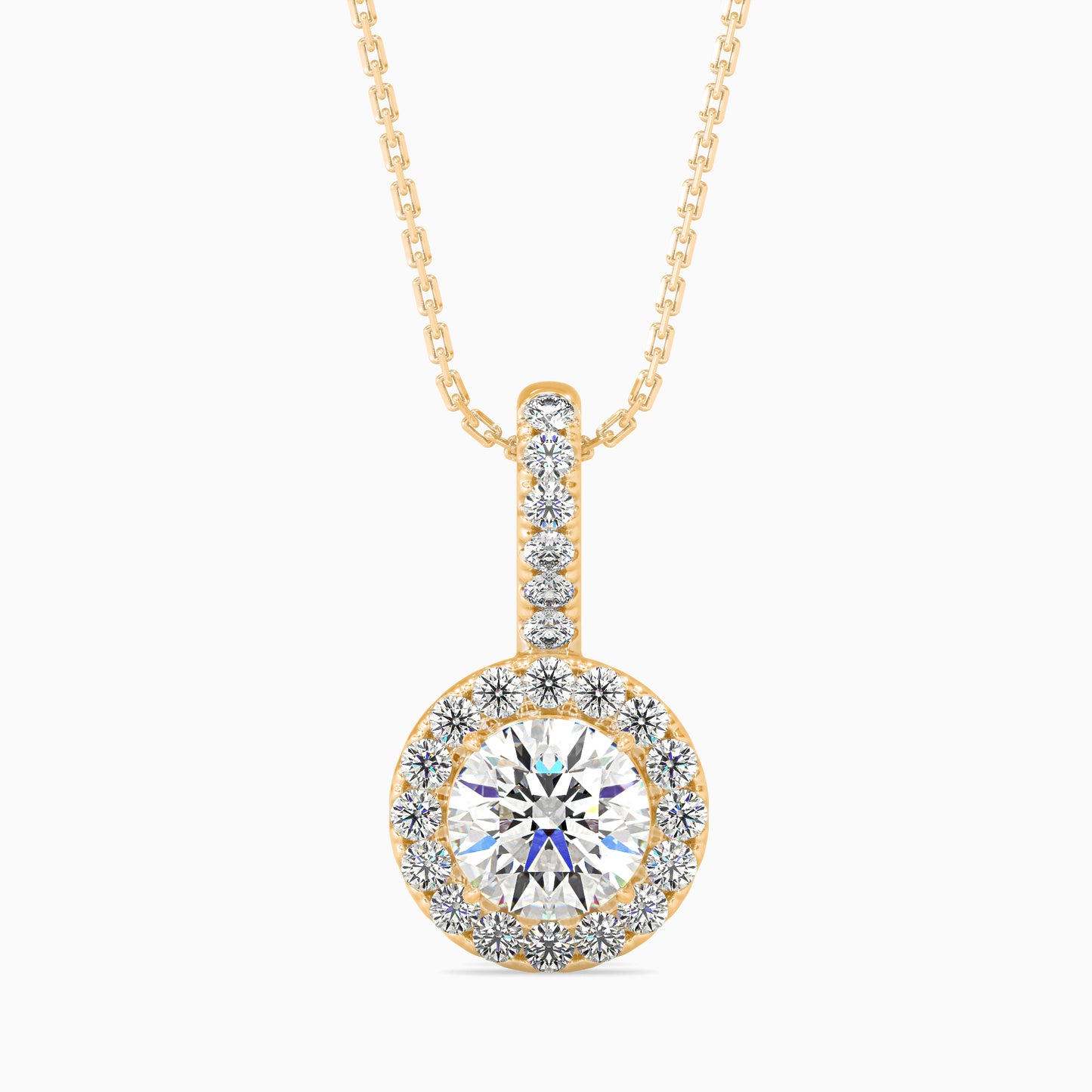 50 Cent Classic Solitaire Pendant with Halo