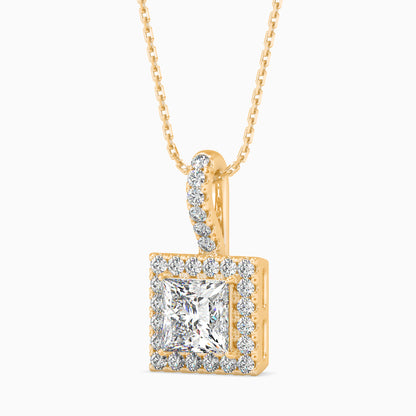 25 Cent Princess Solitaire Pendant with Halo