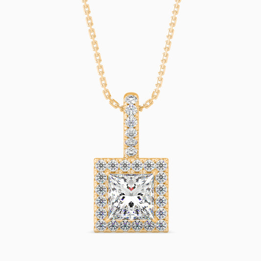 50 Cent Princess Solitaire Pendant with Halo