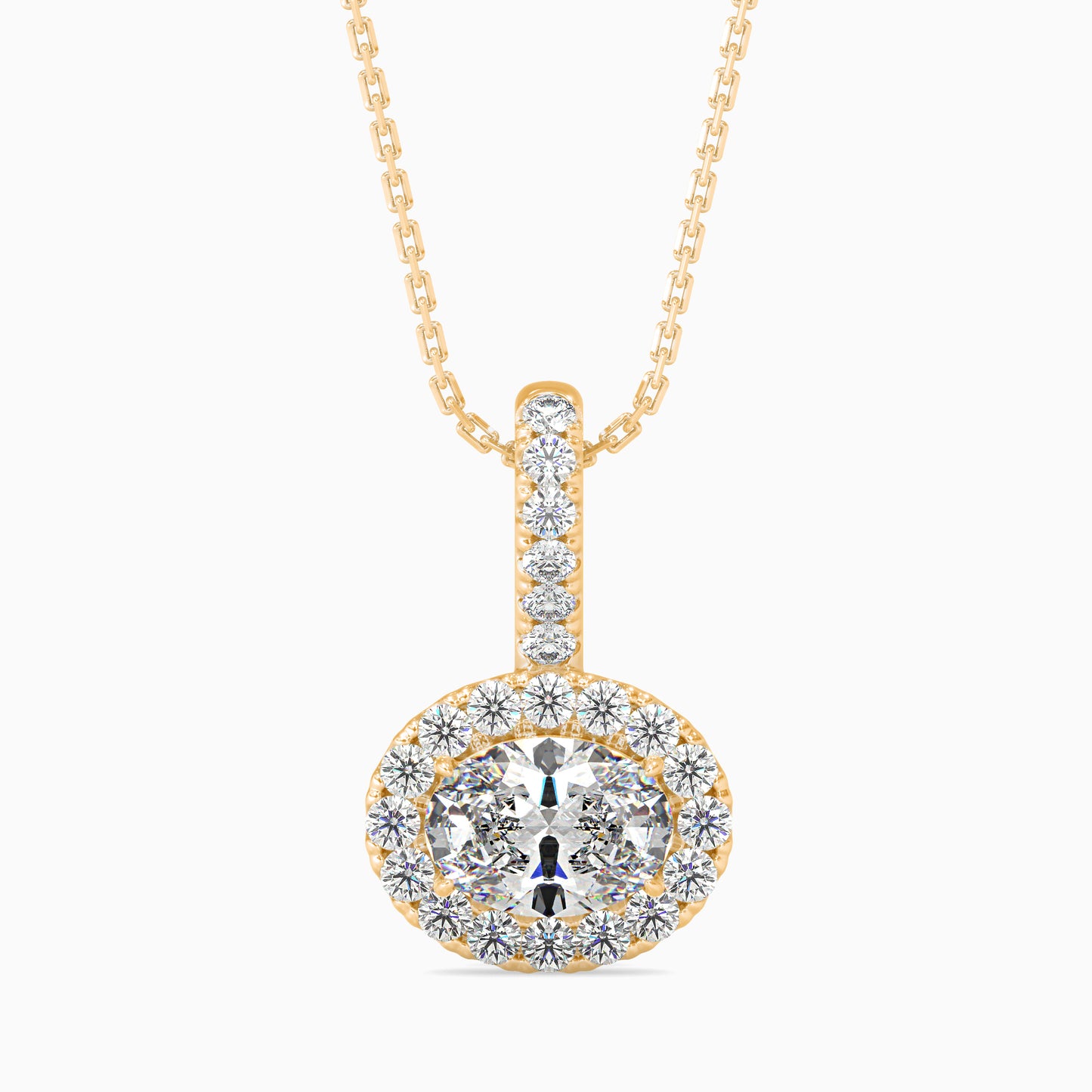 25 Cent Oval Solitaire Pendant with Halo