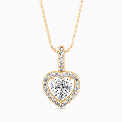 25 Cent Heart Solitaire Pendant with Halo