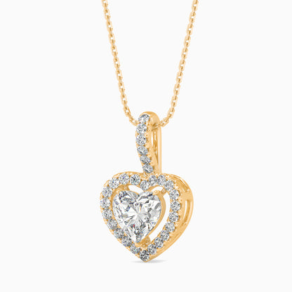 25 Cent Heart Solitaire Pendant with Halo