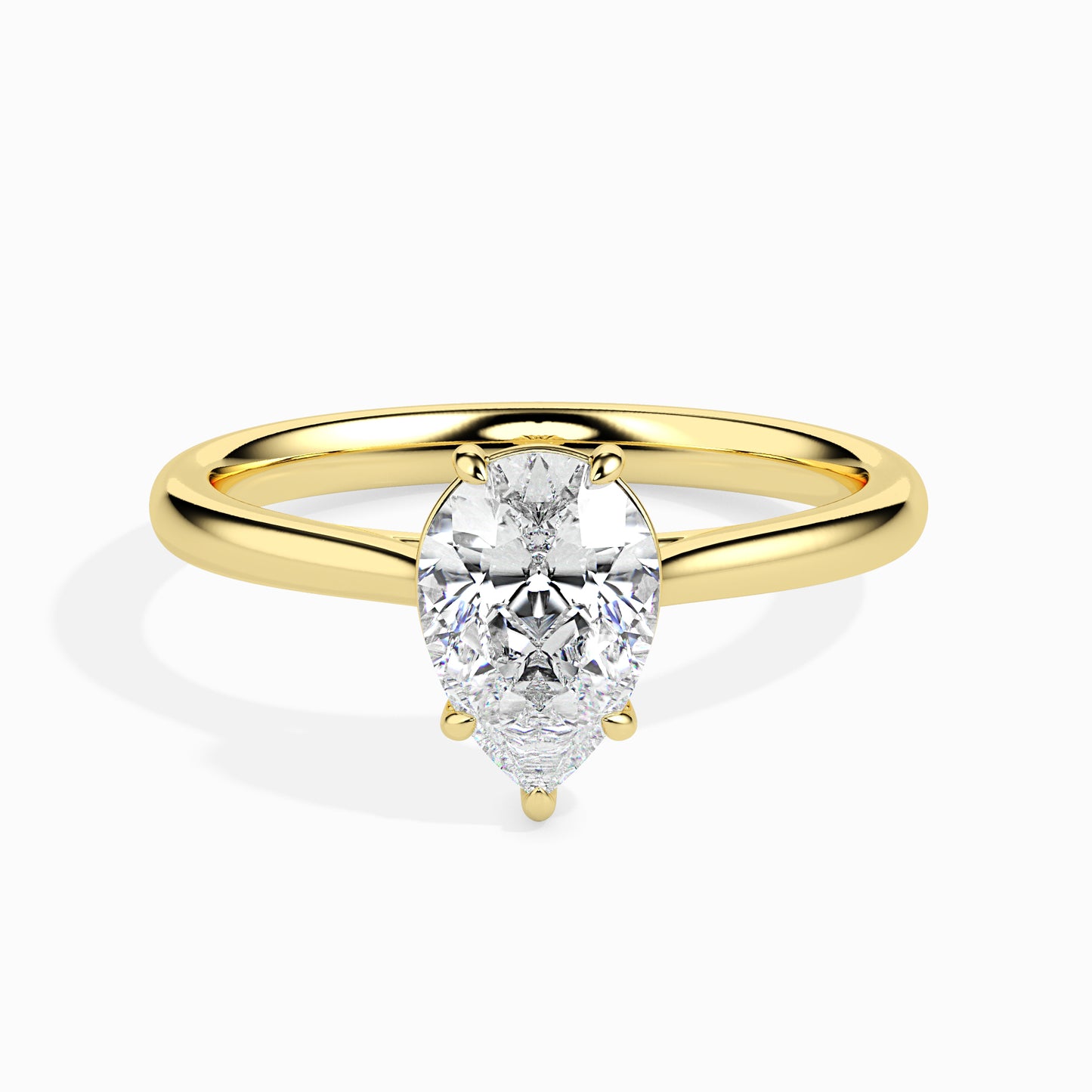 50 Cent Pear Solitaire Ring