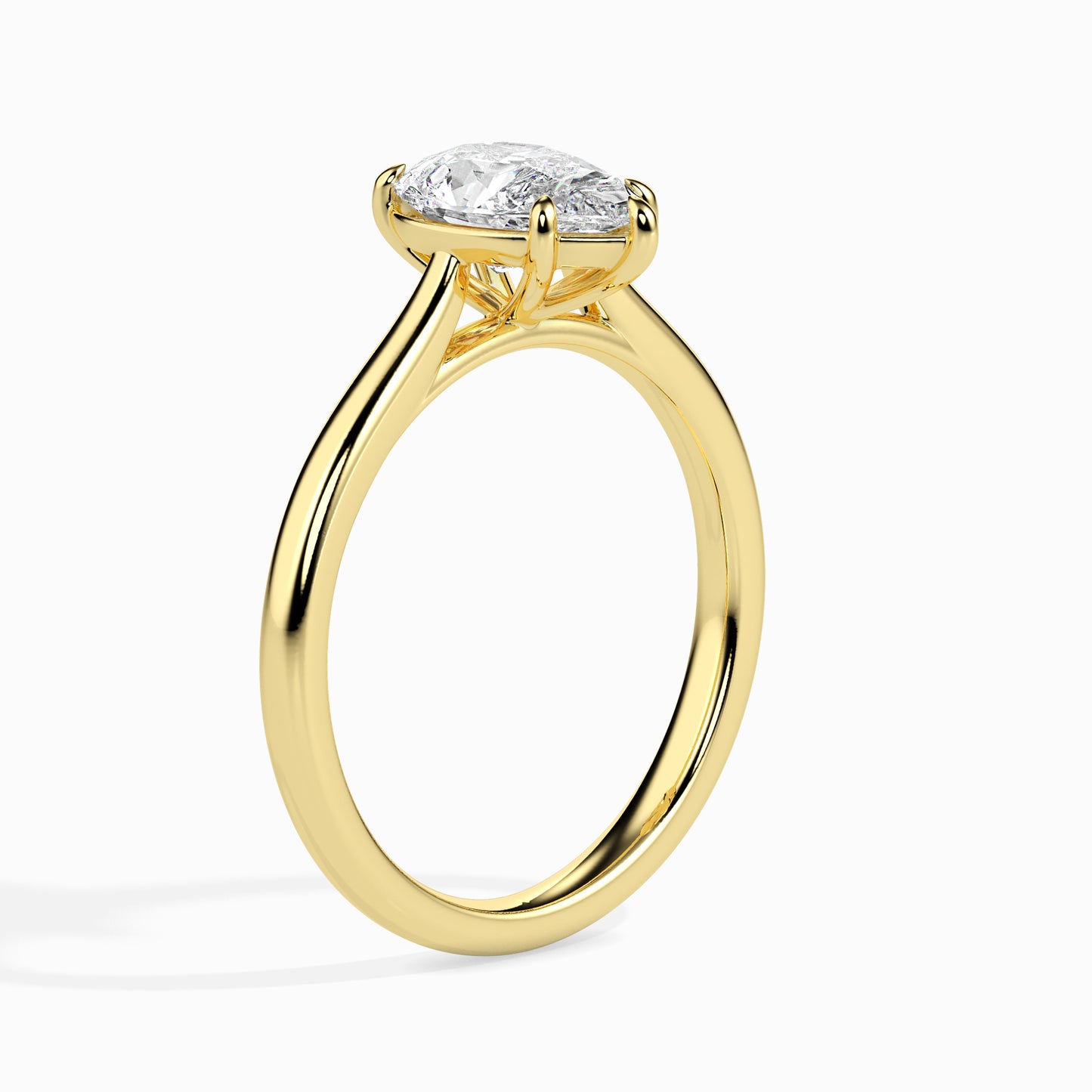 50 Cent Pear Solitaire Ring