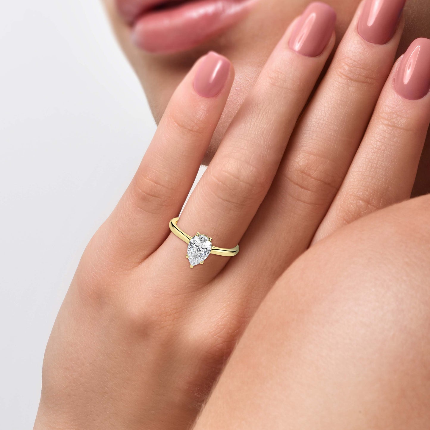 1 Carat Pear Solitaire Ring