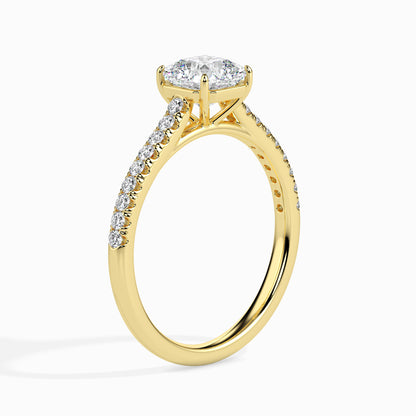 1 Carat Asscher Solitaire Ring in Diamond Band