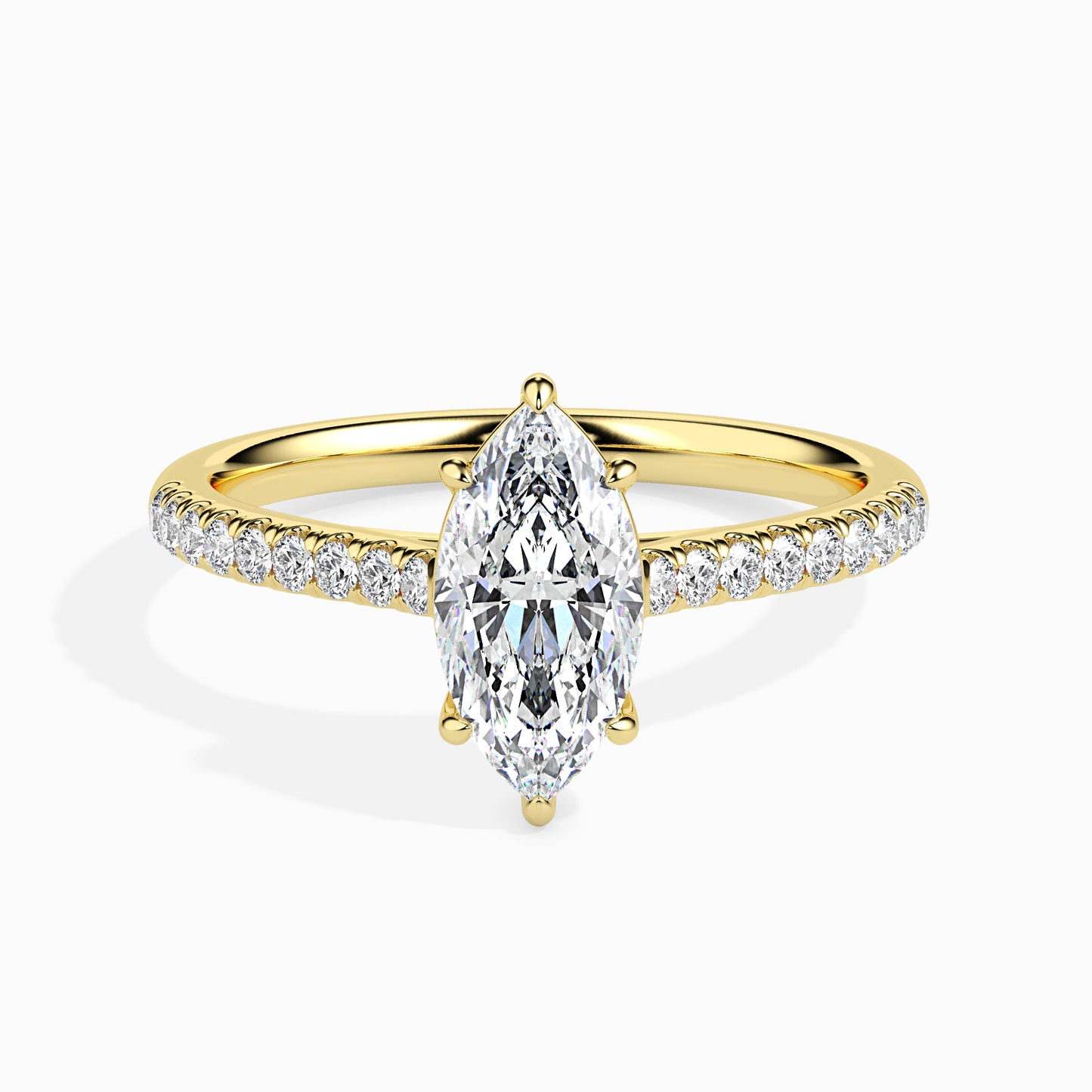 1.5 Carat Marquise Solitaire Ring in Diamond Band