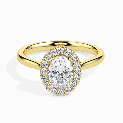 50 Cent Oval Solitaire Ring with Halo