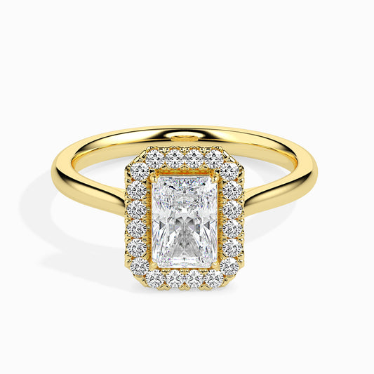 50 Cent Radiant Solitaire Ring with Halo