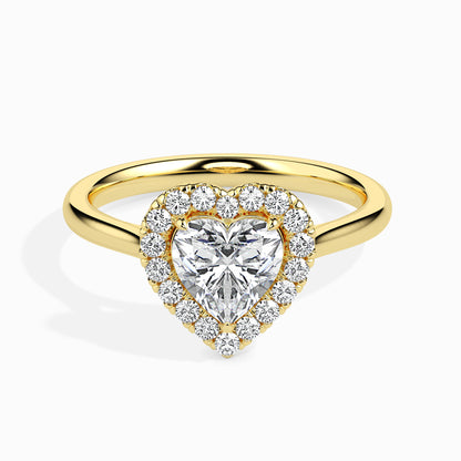 1.5 Carat Heart Solitaire Ring with Halo