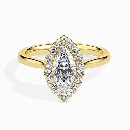 2 Carat Marquise Solitaire Ring with Halo