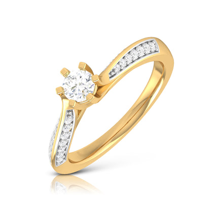 Elegant Aura Solitaire Diamond Ring