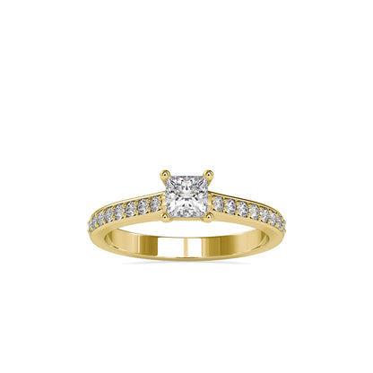 Royal Pave Princess Cut Solitaire Ring