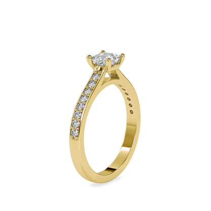 Royal Pave Princess Cut Solitaire Ring