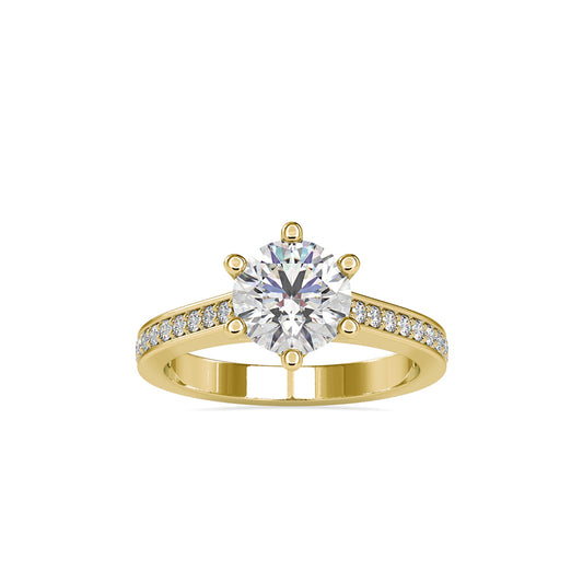 Royal Pave Round Cut Solitaire Ring