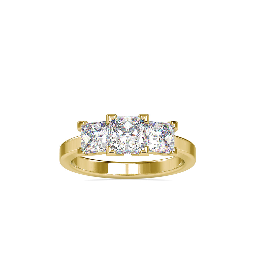 Princess Cut Three Stone Solitaire Ring