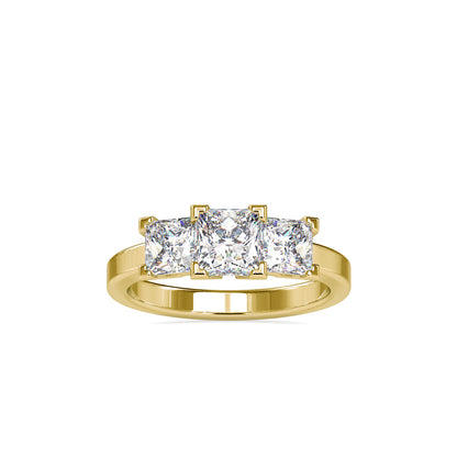 Princess Cut Three Stone Solitaire Ring