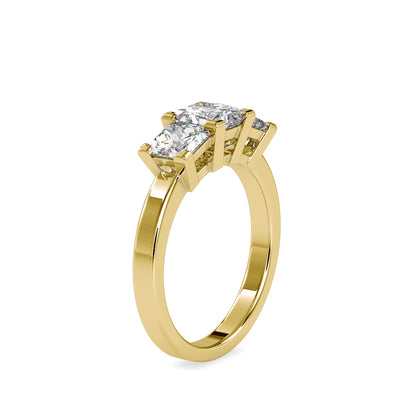 Princess Cut Three Stone Solitaire Ring