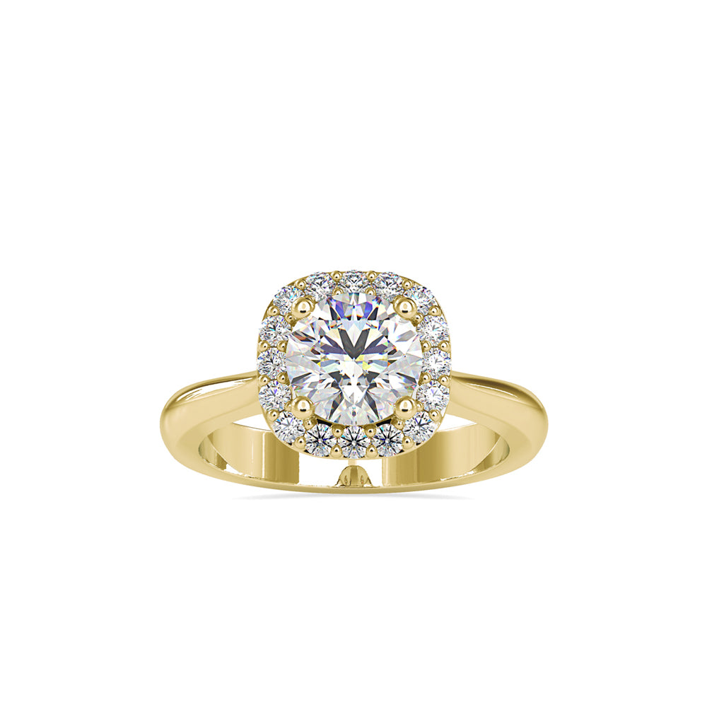 Crowned Halo Solitaire Diamond Ring