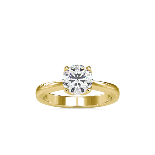 Petal Crown Solitaire Diamond Ring