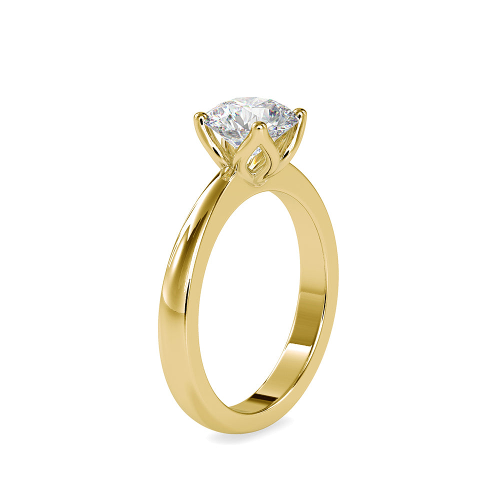 Petal Crown Solitaire Diamond Ring