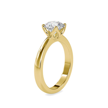 Petal Crown Solitaire Diamond Ring