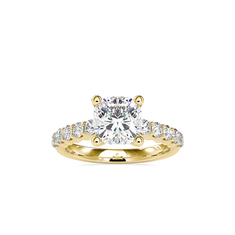 Luxe Pave Round Solitaire Diamond Ring