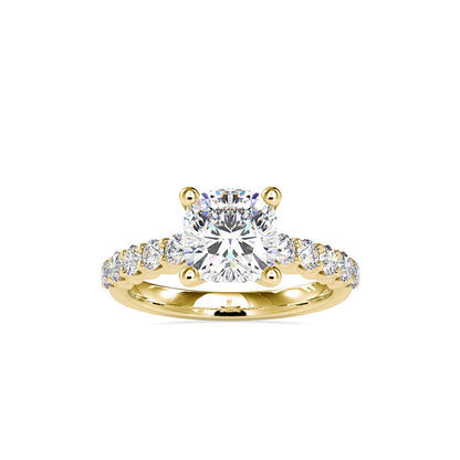 Luxe Pave Round Solitaire Diamond Ring