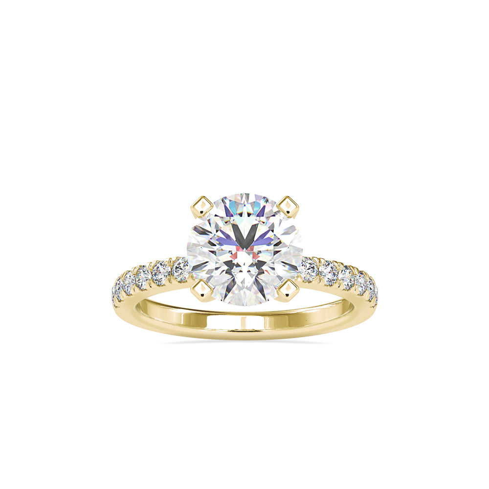 Blossom Crown Solitaire Diamond Ring