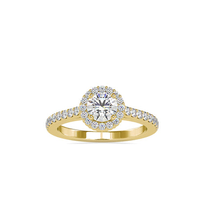 Empress Halo Solitaire Diamond Ring