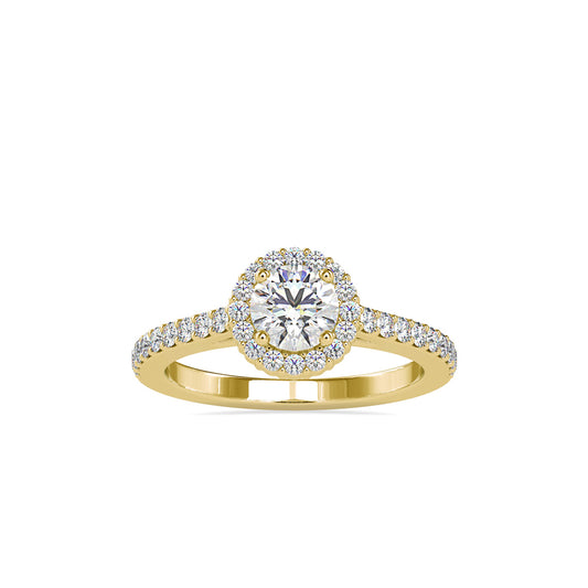 Empress Halo Solitaire Diamond Ring