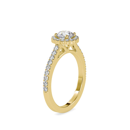 Empress Halo Solitaire Diamond Ring