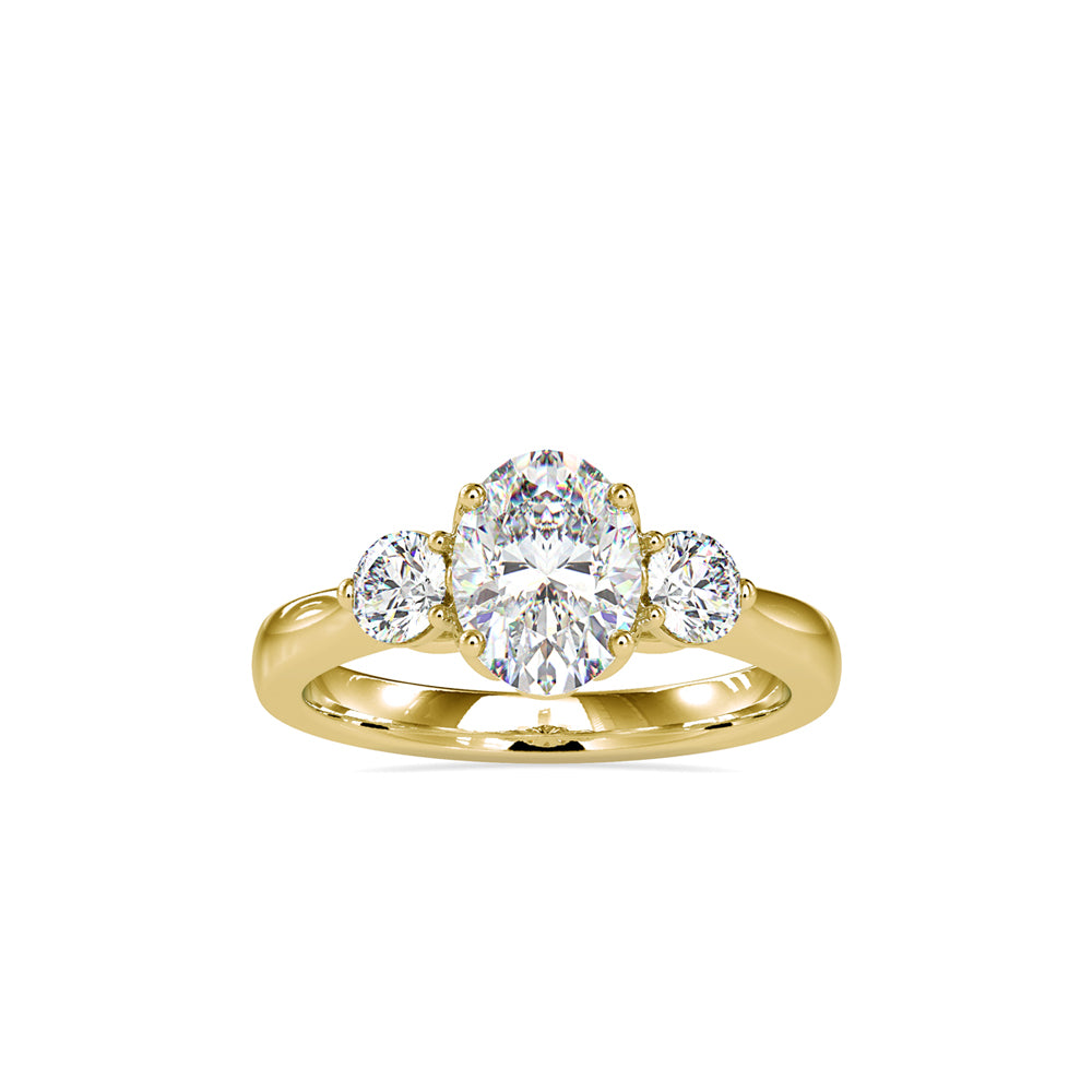 Three Stone Serenity Solitaire Diamond Ring