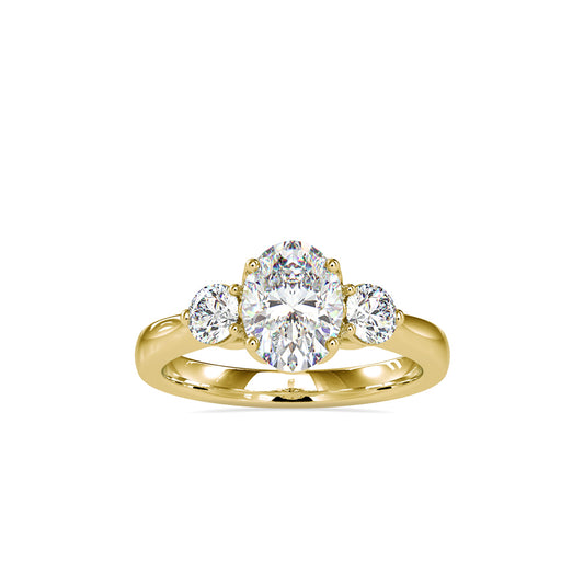 Three Stone Serenity Solitaire Diamond Ring