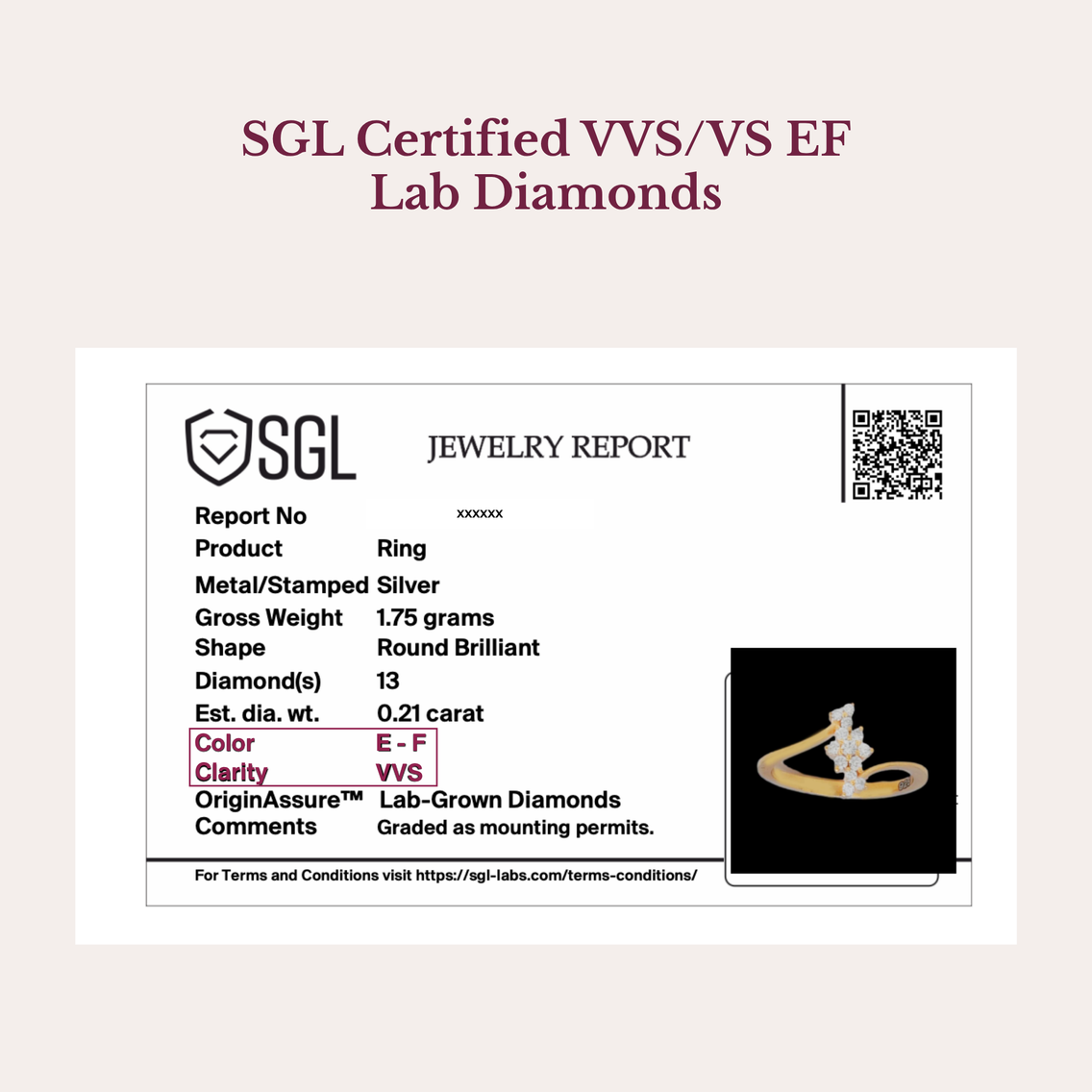 Sample SGL diamond certificate