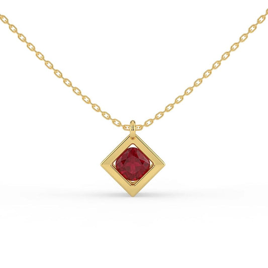 Liminal Floating Gemstone Cube Necklace