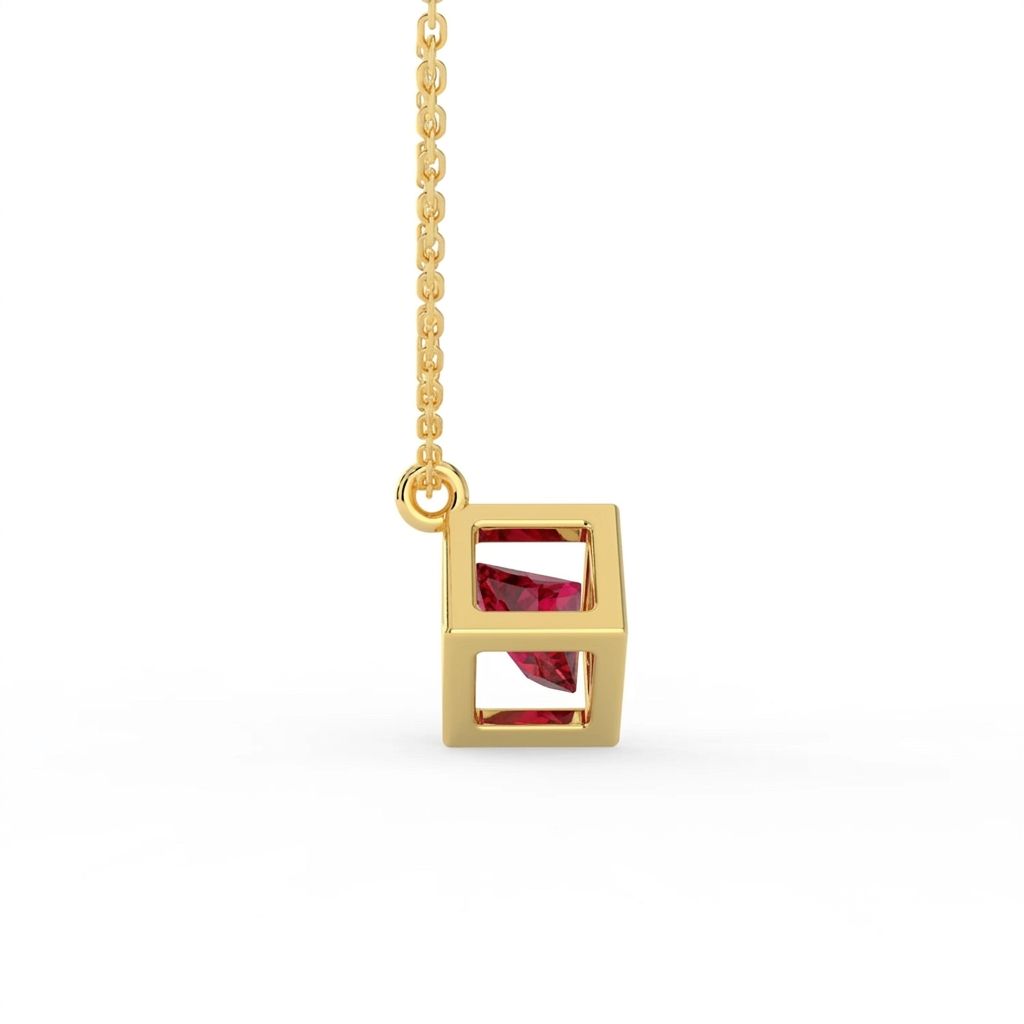 Liminal Floating Gemstone Cube Necklace