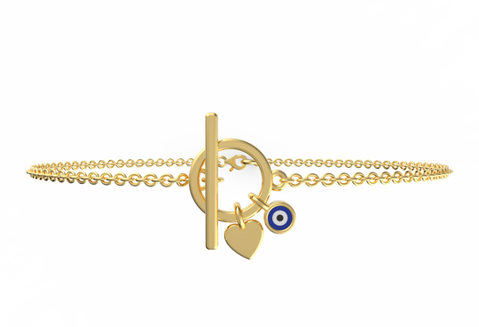 Love and Protection Evil Eye Charm Bracelet