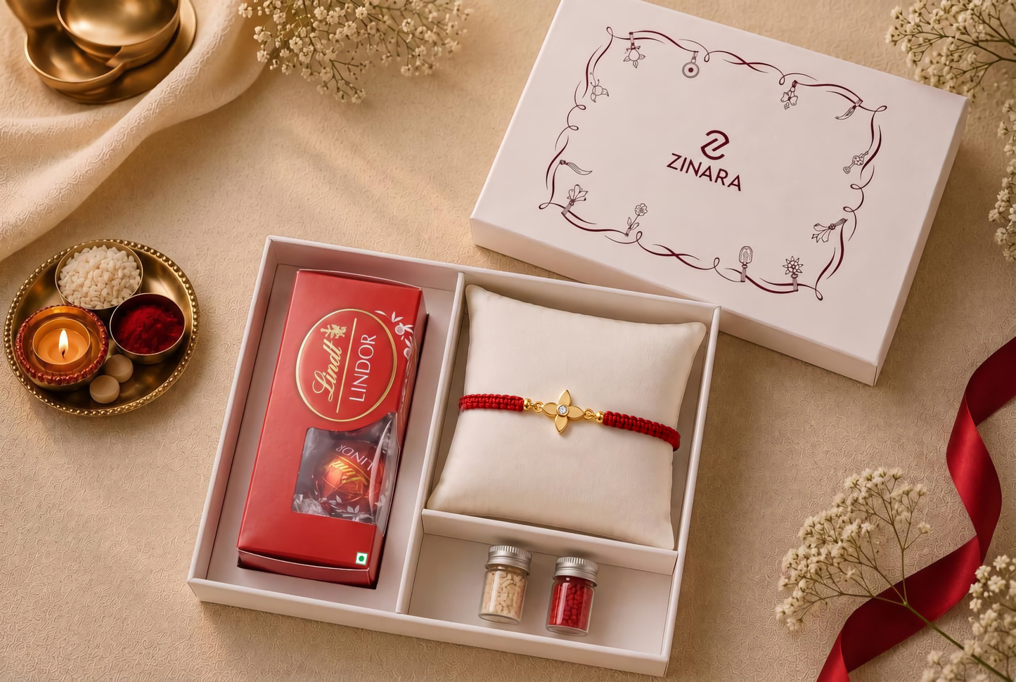 Petals of Us Silver Rakhi