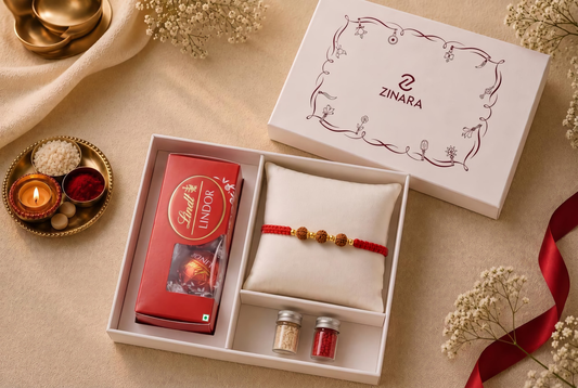 Rudraksh Trio Silver Rakhi